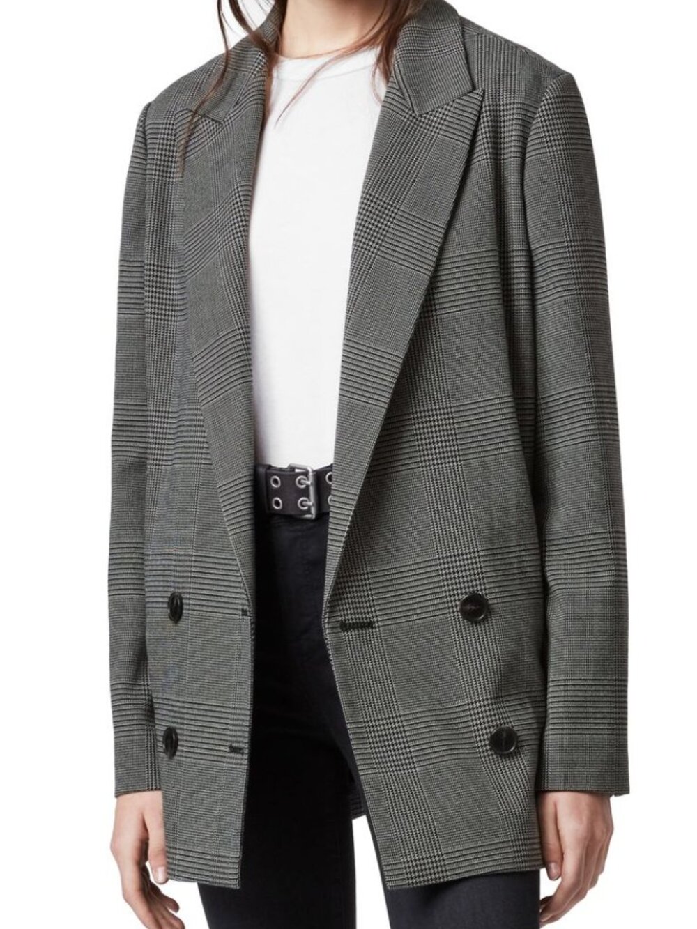 AllSaints Oversized Helei Check Blazer – US Size 0